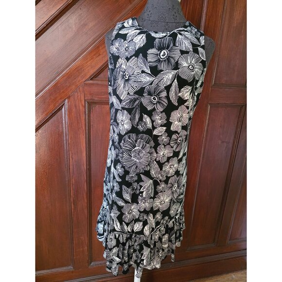 Tommy Hilfiger Womens Floral Sleeveless Ruffled Hem Dress Size 4 - Picture 1 of 8